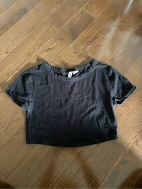 Divided Black Casual Crewneck Tee